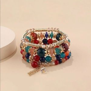 Crystal Beaded 4 Piece Bracelet Set